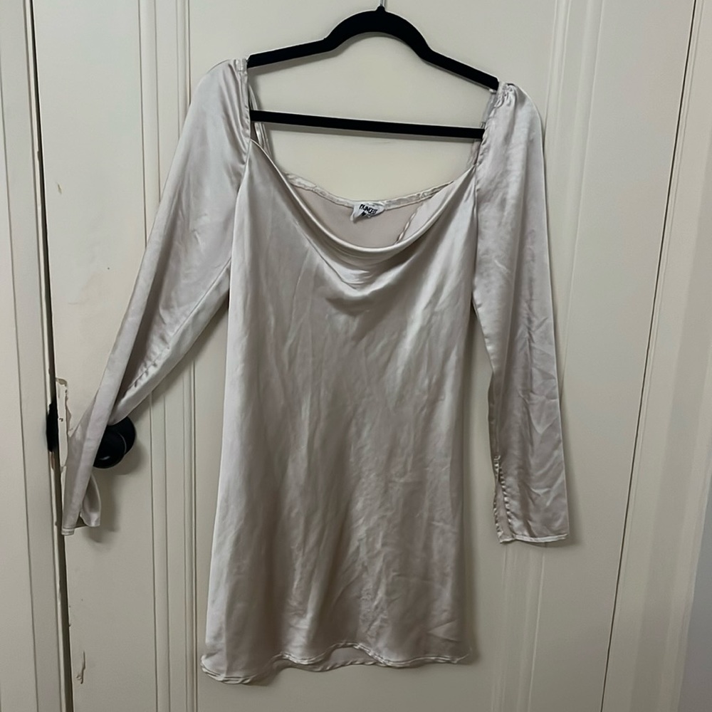 cowl neck princess polly satin dress